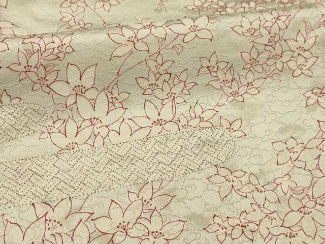 平和屋着物■上質な小紋 霞花文 正絹 逸品 AABI3949sx