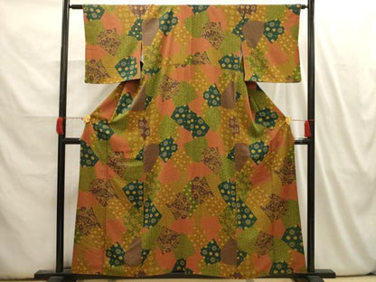 平和屋着物■上質な小紋 亀甲花文 正絹 逸品 AABI3950sx