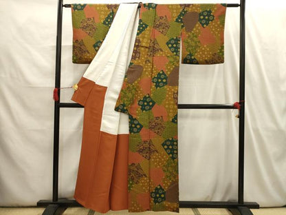平和屋着物■上質な小紋 亀甲花文 正絹 逸品 AABI3950sx