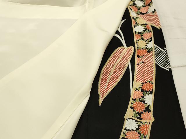 平和屋着物■豪華黒留袖 駒刺繍 孔雀花鼓文 金彩 正絹 逸品 AABI3951sx