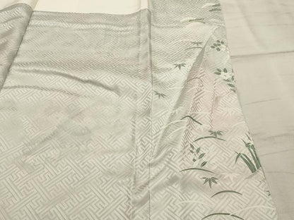 平和屋着物■訪問着　作家物　松竹梅御所車花風景文　正絹　逸品　AABI3952sx