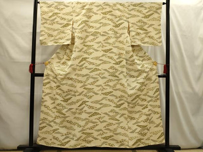 平和屋着物■上質な小紋　扇面花文　正絹　逸品　AABI3956sx