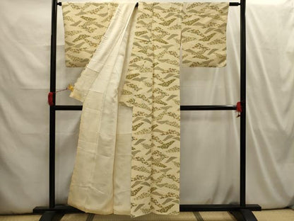 平和屋着物■上質な小紋　扇面花文　正絹　逸品　AABI3956sx