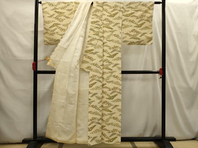 平和屋着物■上質な小紋　扇面花文　正絹　逸品　AABI3956sx