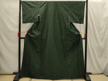 平和屋着物■上質な紬　七宝花文　正絹　逸品　AABI3957sx