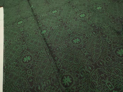 平和屋着物■上質な紬　七宝花文　正絹　逸品　AABI3957sx