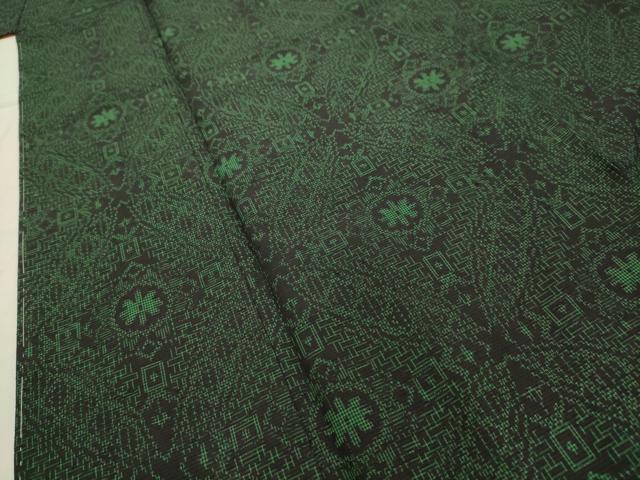 平和屋着物■上質な紬　七宝花文　正絹　逸品　AABI3957sx