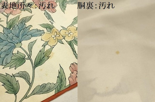 平和屋着物■上質な小紋　草花文　正絹　逸品　AABI3963sx
