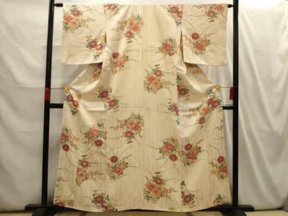 平和屋着物■上質な小紋 立涌花文 正絹 逸品 AABI3966sx