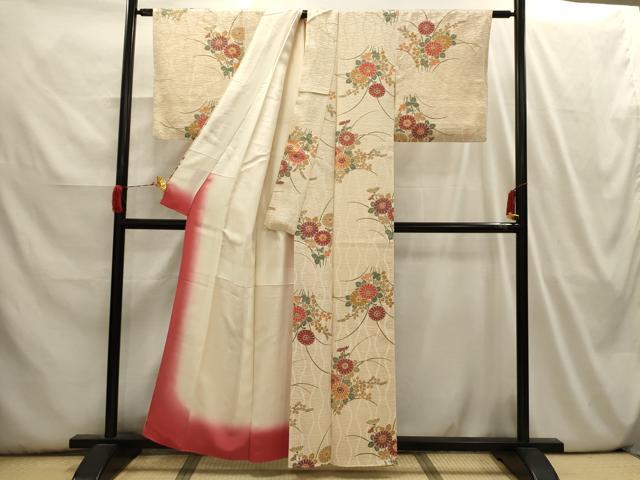 平和屋着物■上質な小紋 立涌花文 正絹 逸品 AABI3966sx