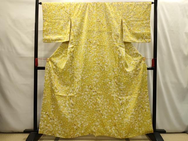 平和屋着物■上質な小紋　枝梅文　暈し染め　正絹　逸品　AABI3969sx