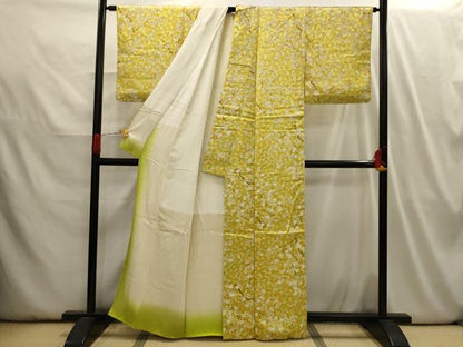 平和屋着物■上質な小紋　枝梅文　暈し染め　正絹　逸品　AABI3969sx