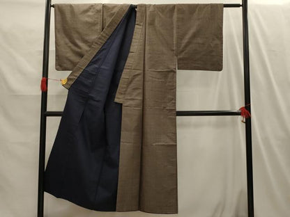 平和屋着物■男性　紬　アンサンブル　80亀甲　総詰め　正絹　逸品　AABI3971sx