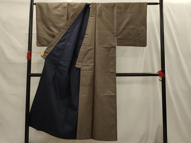 平和屋着物■男性　紬　アンサンブル　80亀甲　総詰め　正絹　逸品　AABI3971sx