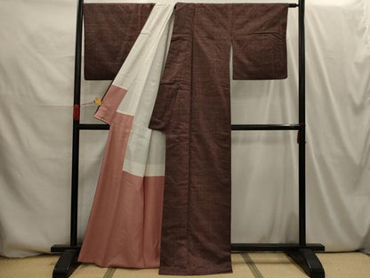 平和屋着物■上質な紬　霞文　正絹　逸品　AABI3978sx