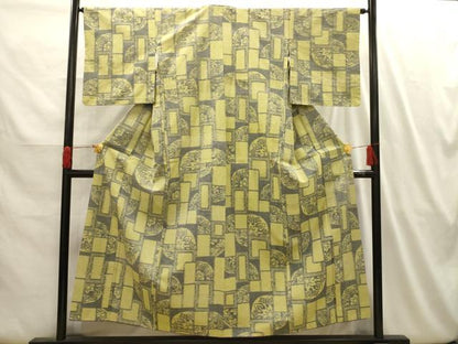 平和屋着物■上質な紬　花丸文　胴抜き仕立て　正絹　逸品　AABI3979sx
