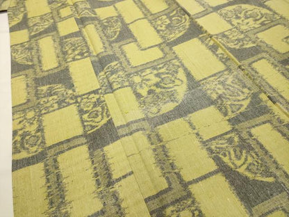 平和屋着物■上質な紬　花丸文　胴抜き仕立て　正絹　逸品　AABI3979sx