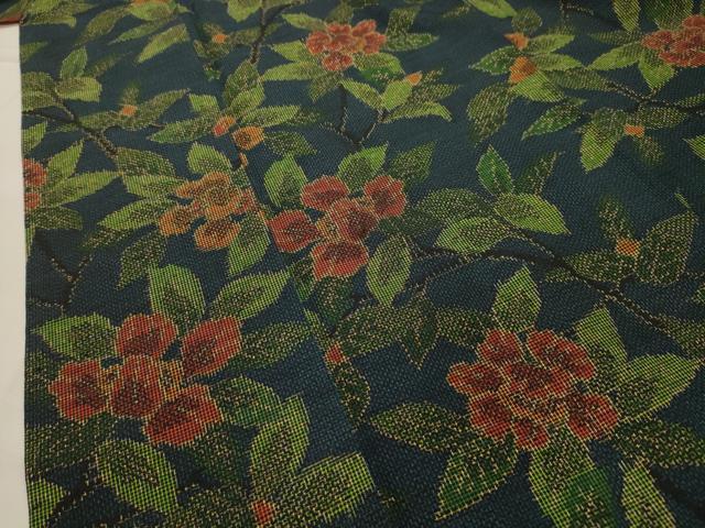 平和屋着物■上質な紬　枝花文　正絹　逸品　AABI3981sx