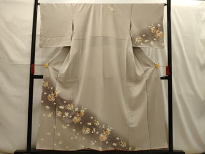 平和屋着物■訪問着　草花文　暈し染め　金彩　正絹　逸品　AABI3985sx