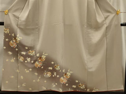 平和屋着物■訪問着　草花文　暈し染め　金彩　正絹　逸品　AABI3985sx