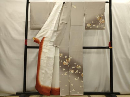 平和屋着物■訪問着　草花文　暈し染め　金彩　正絹　逸品　AABI3985sx