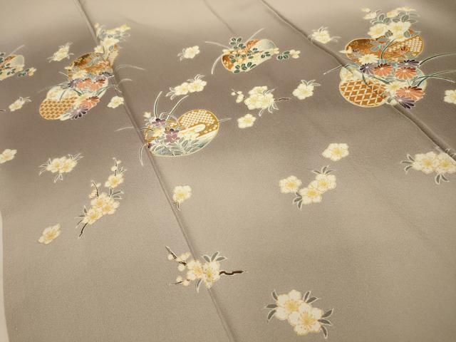 平和屋着物■訪問着　草花文　暈し染め　金彩　正絹　逸品　AABI3985sx