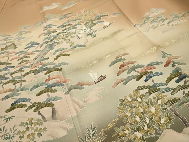 平和屋着物■豪華色留袖 作家物 刺繍 浜松文 暈し染め 金彩 金銀糸 正絹 逸品 AABI3987sx