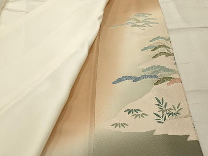 平和屋着物■豪華色留袖 作家物 刺繍 浜松文 暈し染め 金彩 金銀糸 正絹 逸品 AABI3987sx
