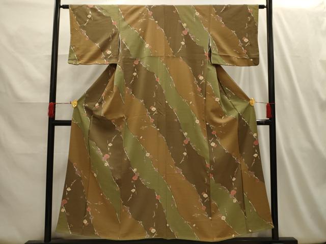 平和屋着物■上質な小紋 紅白梅 正絹 逸品 AABI3988sx