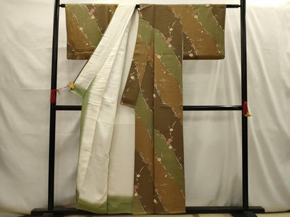 平和屋着物■上質な小紋 紅白梅 正絹 逸品 AABI3988sx