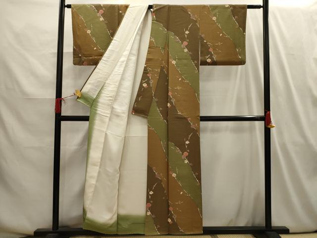平和屋着物■上質な小紋 紅白梅 正絹 逸品 AABI3988sx