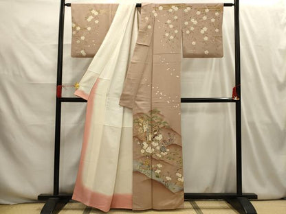 平和屋着物■訪問着 人物風景文 暈し染め 金彩 正絹 逸品 AABI3996sx