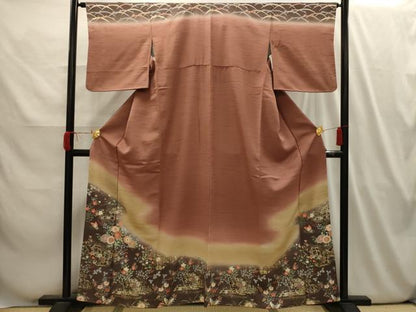 平和屋着物■訪問着　草花文　暈し染め　金彩　正絹　逸品　AABI4003sx