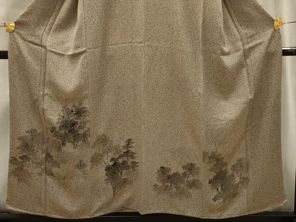 平和屋着物■訪問着　渡橋風景文　正絹　逸品　AABI4005sx