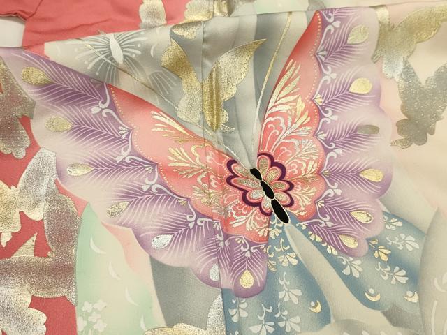 平和屋着物■豪華振袖　舞蝶文　金銀彩　正絹　逸品　AABI4009sx