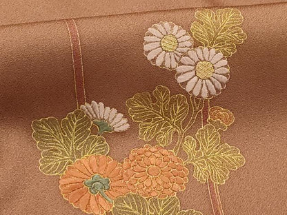 平和屋着物■訪問着　刺繍　飾花文　暈し染め　金糸　金彩　正絹　逸品　AABI4012sx