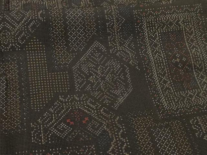 平和屋着物■上質な紬　色紙重ね花文　正絹　逸品　AABI4014sx
