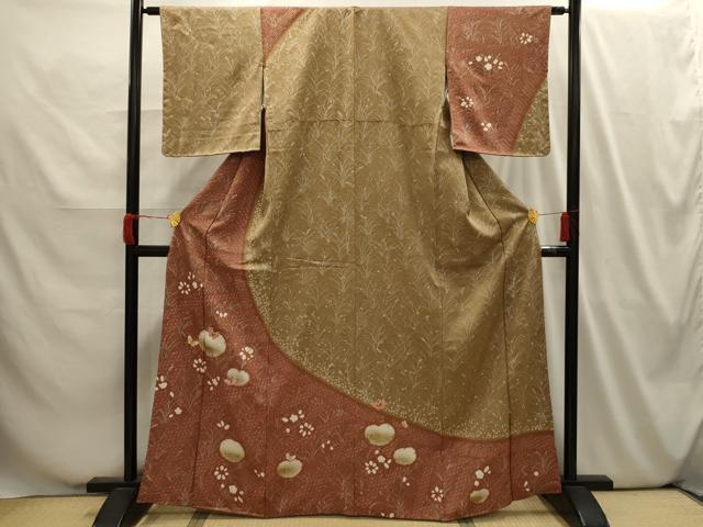 平和屋着物■訪問着　絞り　花蝶文　正絹　逸品　AABI4015sx