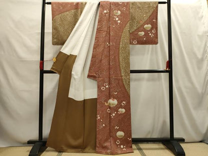 平和屋着物■訪問着　絞り　花蝶文　正絹　逸品　AABI4015sx