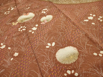 平和屋着物■訪問着　絞り　花蝶文　正絹　逸品　AABI4015sx