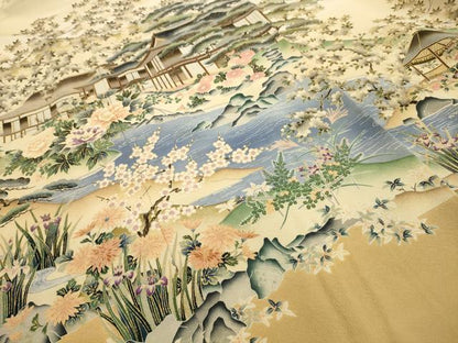 平和屋着物■豪華色留袖　作家物　松竹梅風景文　金彩　正絹　逸品　AABI4016sx