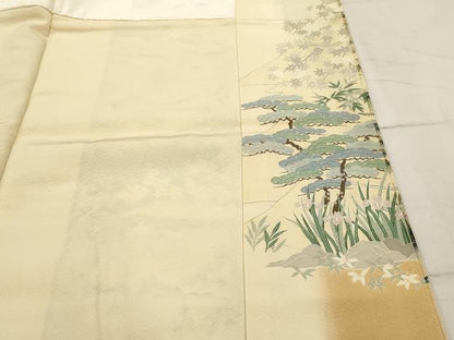 平和屋着物■豪華色留袖　作家物　松竹梅風景文　金彩　正絹　逸品　AABI4016sx
