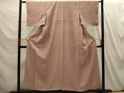 平和屋着物■上質な色無地　雲取り吉祥花地紋　赤白橡色　正絹　逸品　AABI4021sx