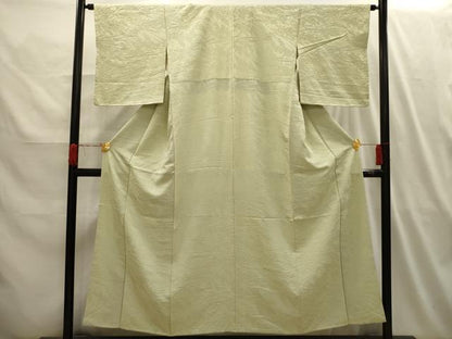 平和屋着物■上質な色無地　稲穂地紋　女郎花色　正絹　逸品　AABI4022sx