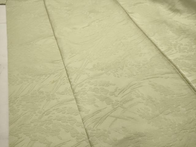 平和屋着物■上質な色無地　稲穂地紋　女郎花色　正絹　逸品　AABI4022sx