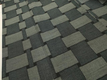 平和屋着物■上質な紬　網代文様　正絹　逸品　AABI4025sx