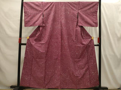 平和屋着物■上質な小紋　紬地　霞文　正絹　逸品　AABI4027sx
