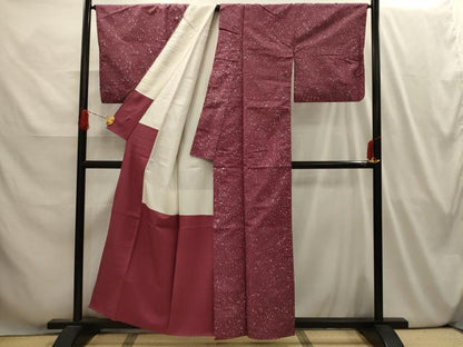 平和屋着物■上質な小紋　紬地　霞文　正絹　逸品　AABI4027sx