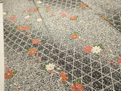 平和屋着物■上質な小紋　籠目花文　正絹　逸品　AABI4028sx