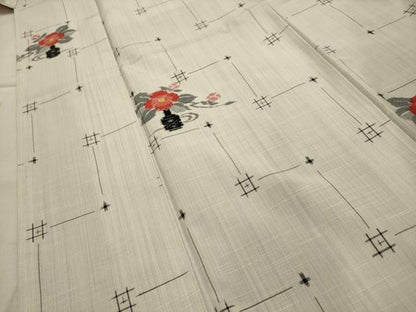 平和屋着物■上質な紬　飾花文　正絹　逸品　AABI4029sx